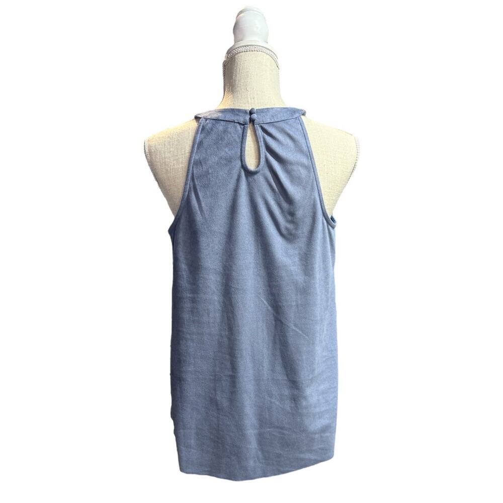 Altar'd State Halter Tank Festival Boho Womens Blue Faux Suede Eyelet Cut Large - Picture 6 of 12